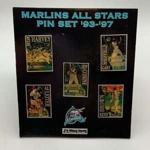 Vintage Florida Marlins All Stars Pin Set '93-'97 Player Limited Edition Pins